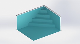 With internal corner straight staircase